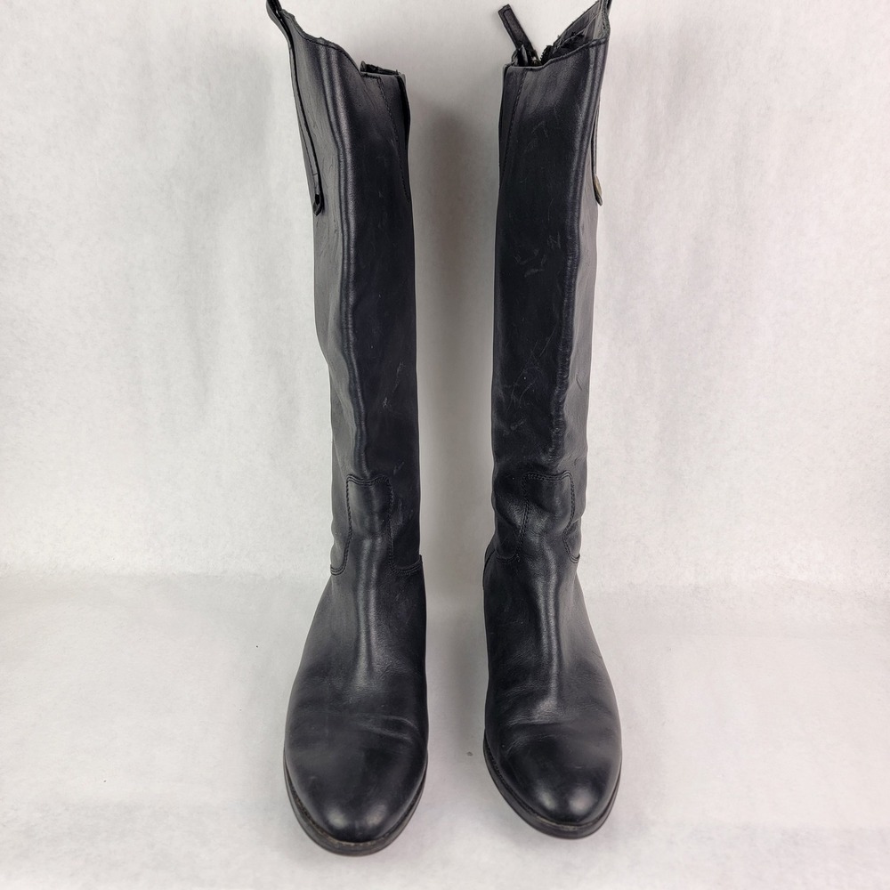 Sam Edelman Penny Black Leather Knee High Riding Boot Women 9 Minimalist Classic - Picture 4 of 13
